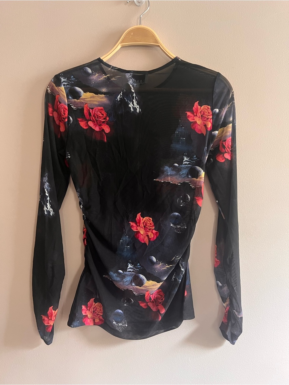 Ganni Gathered Mesh Blouse - Picture 4 of 6
